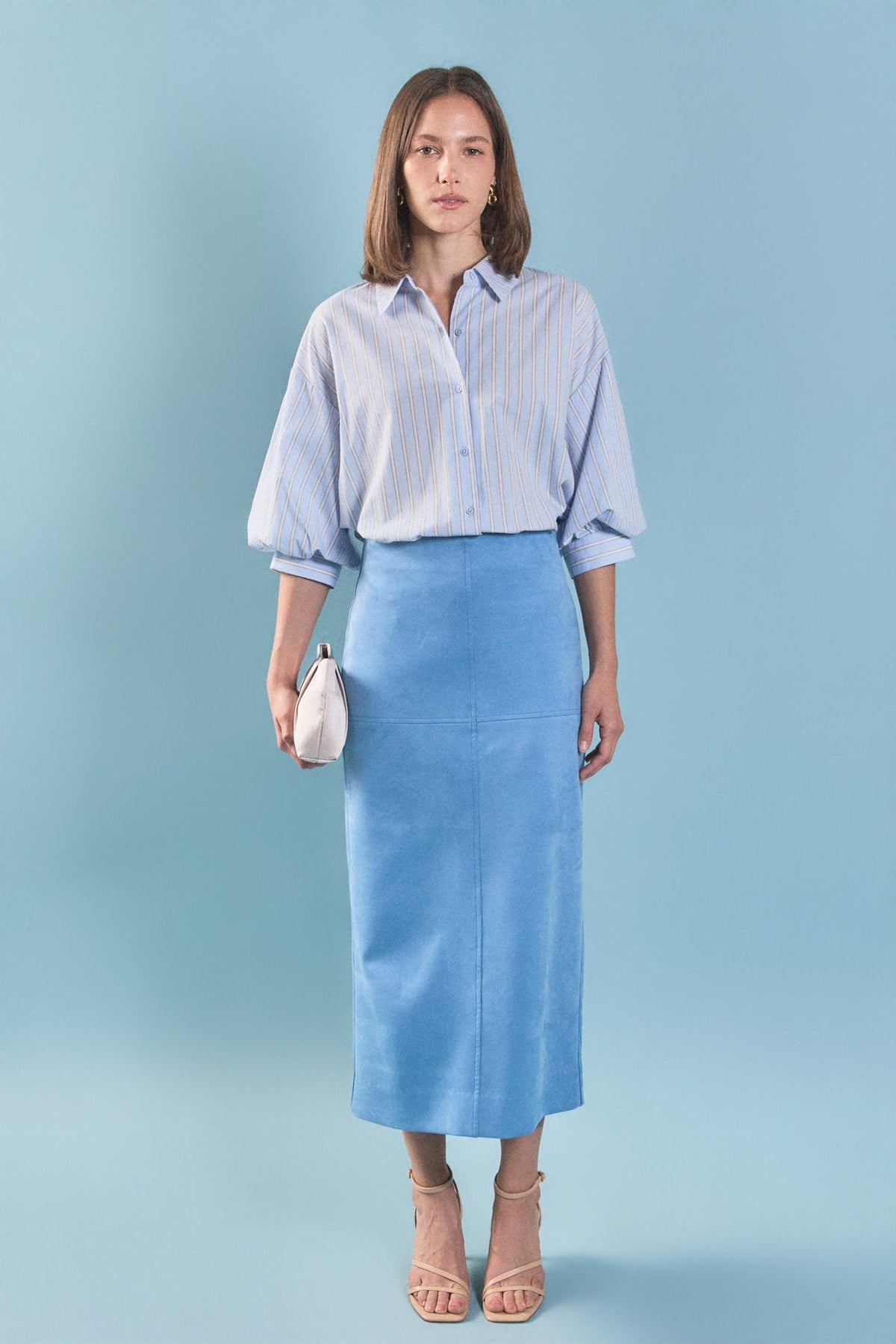 ENGLISH FACTORY - Striped Volume Sleeve Shirt - TOPS available at Objectrare