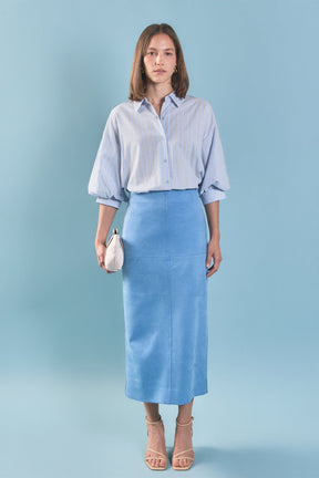 ENGLISH FACTORY - Striped Volume Sleeve Shirt - TOPS available at Objectrare