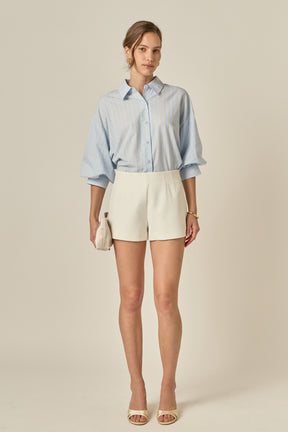 ENGLISH FACTORY - Striped Volume Sleeve Shirt - TOPS available at Objectrare