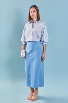 ENGLISH FACTORY - Striped Volume Sleeve Shirt - TOPS available at Objectrare