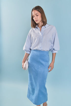 ENGLISH FACTORY - Striped Volume Sleeve Shirt - TOPS available at Objectrare