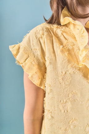 ENGLISH FACTORY - Embroidered Ruffle Short Sleeve Shirt - SHIRTS & BLOUSES available at Objectrare