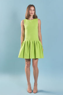 ENGLISH FACTORY - Peplum Sleeveless Knit Dress - DRESSES available at Objectrare
