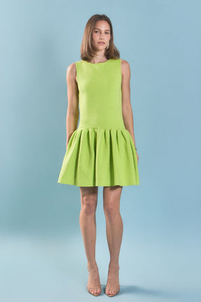 ENGLISH FACTORY - Peplum Sleeveless Knit Dress - DRESSES available at Objectrare
