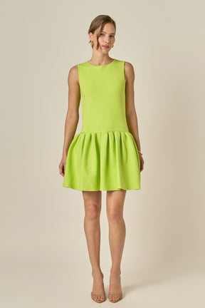 ENGLISH FACTORY - Peplum Sleeveless Knit Dress - DRESSES available at Objectrare