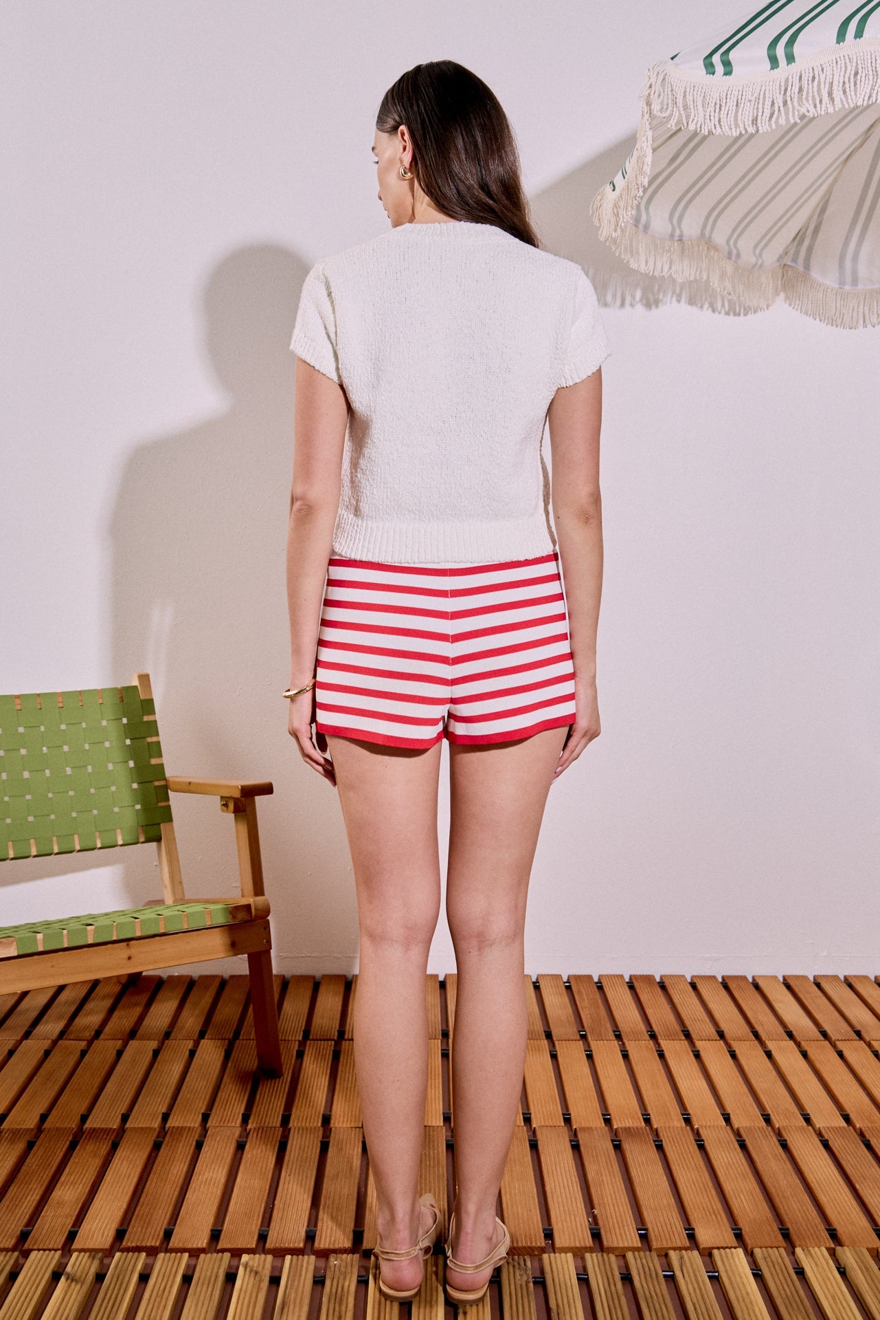 Textured Knit Crew Neck Top