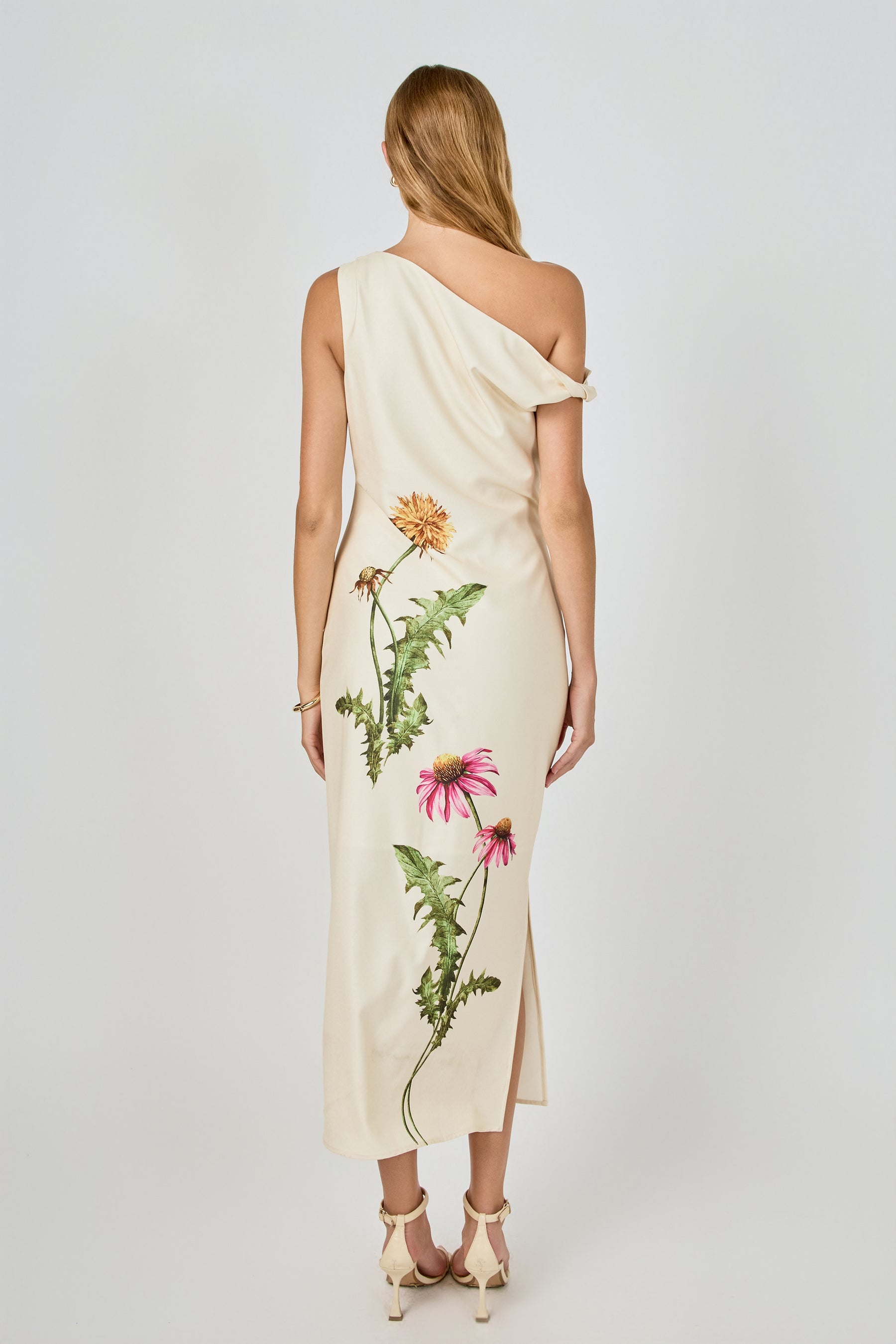 ENDLESS ROSE - One Shoulder Flower Detail Maxi Dress - DRESSES available at Objectrare