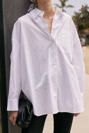 ENGLISH FACTORY - Oversized Poplin Button-Down Shirt - SHIRTS & BLOUSES available at Objectrare