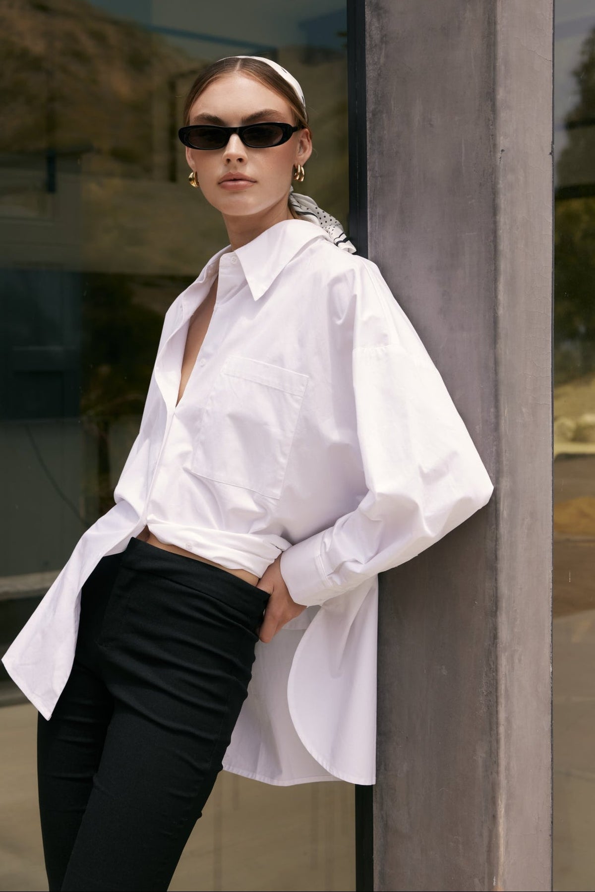 ENGLISH FACTORY - Oversized Poplin Button-Down Shirt - SHIRTS & BLOUSES available at Objectrare