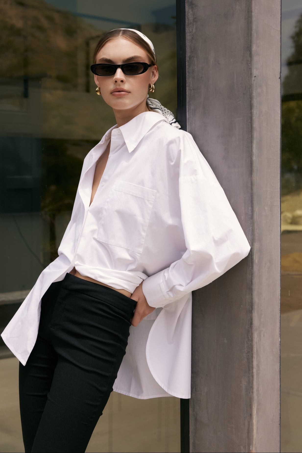 ENGLISH FACTORY - Oversized Poplin Button-Down Shirt - SHIRTS & BLOUSES available at Objectrare