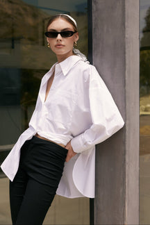 ENGLISH FACTORY - Oversized Poplin Button-Down Shirt - SHIRTS & BLOUSES available at Objectrare