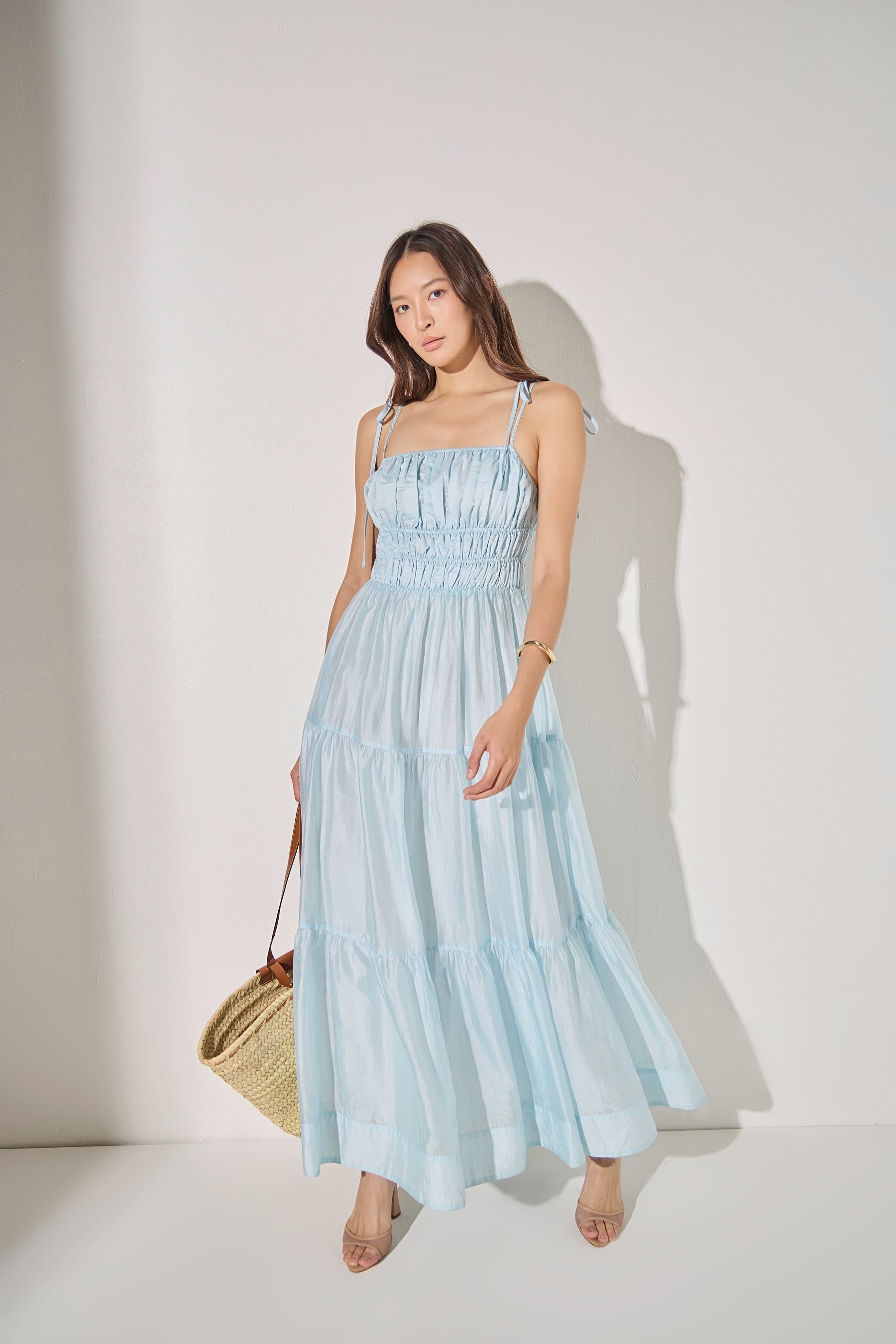 English Factory Women's Smocked Sleeveless Maxi Dress