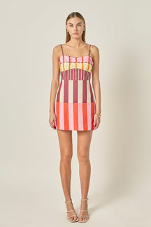 ENGLISH FACTORY - Sorbet Stripe Mini Dress - DRESSES available at Objectrare