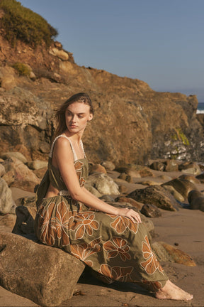 ENGLISH FACTORY - Embroidered Floral Tie-Back Cutout Maxi Dress - DRESSES available at Objectrare