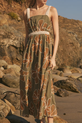 ENGLISH FACTORY - Embroidered Floral Tie-Back Cutout Maxi Dress - DRESSES available at Objectrare
