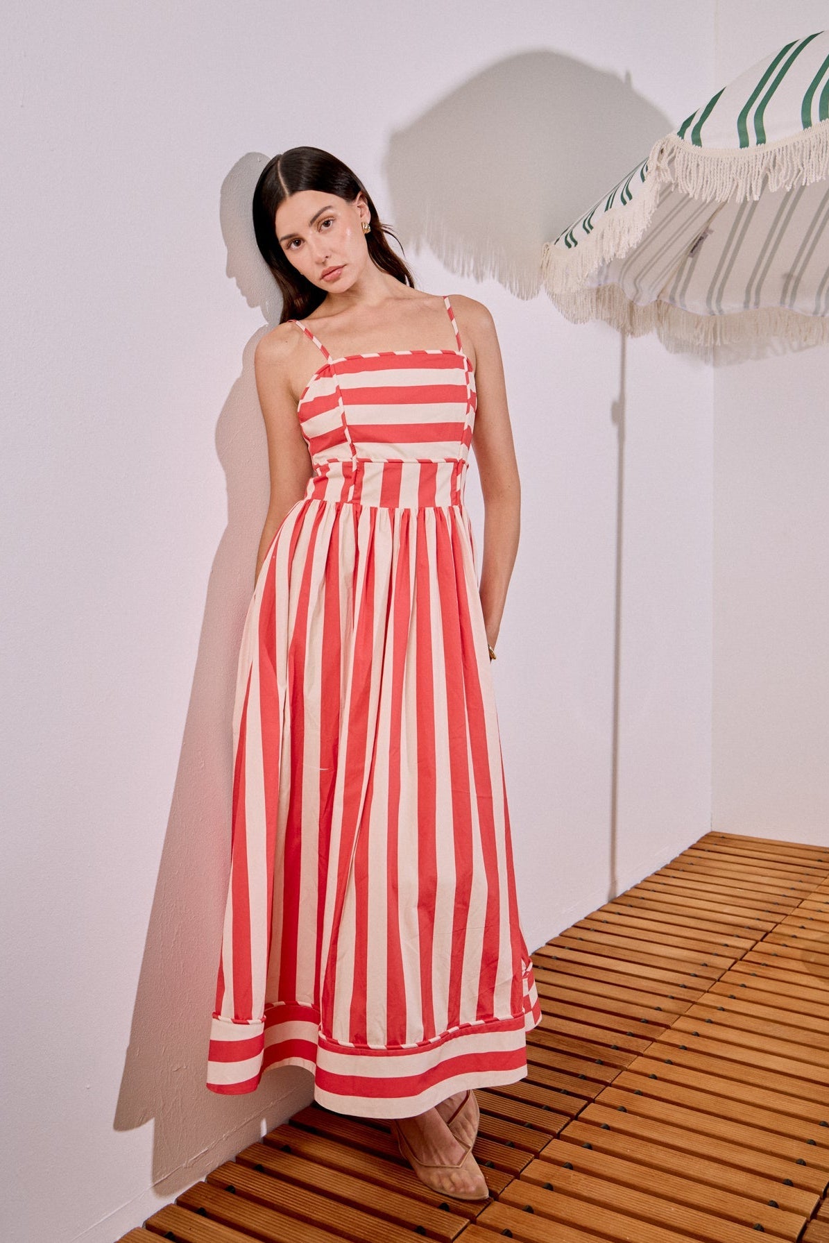 ENGLISH FACTORY - Bold Stripe Midi Dress - DRESSES available at Objectrare