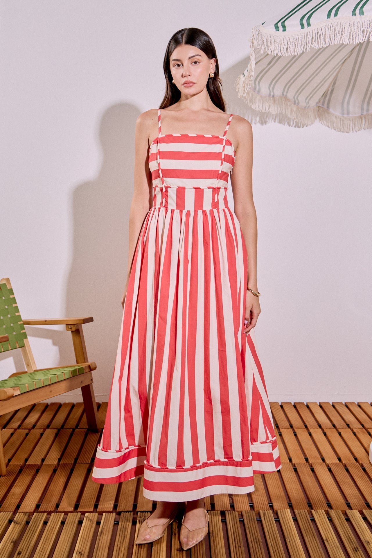 ENGLISH FACTORY - Bold Stripe Midi Dress - DRESSES available at Objectrare