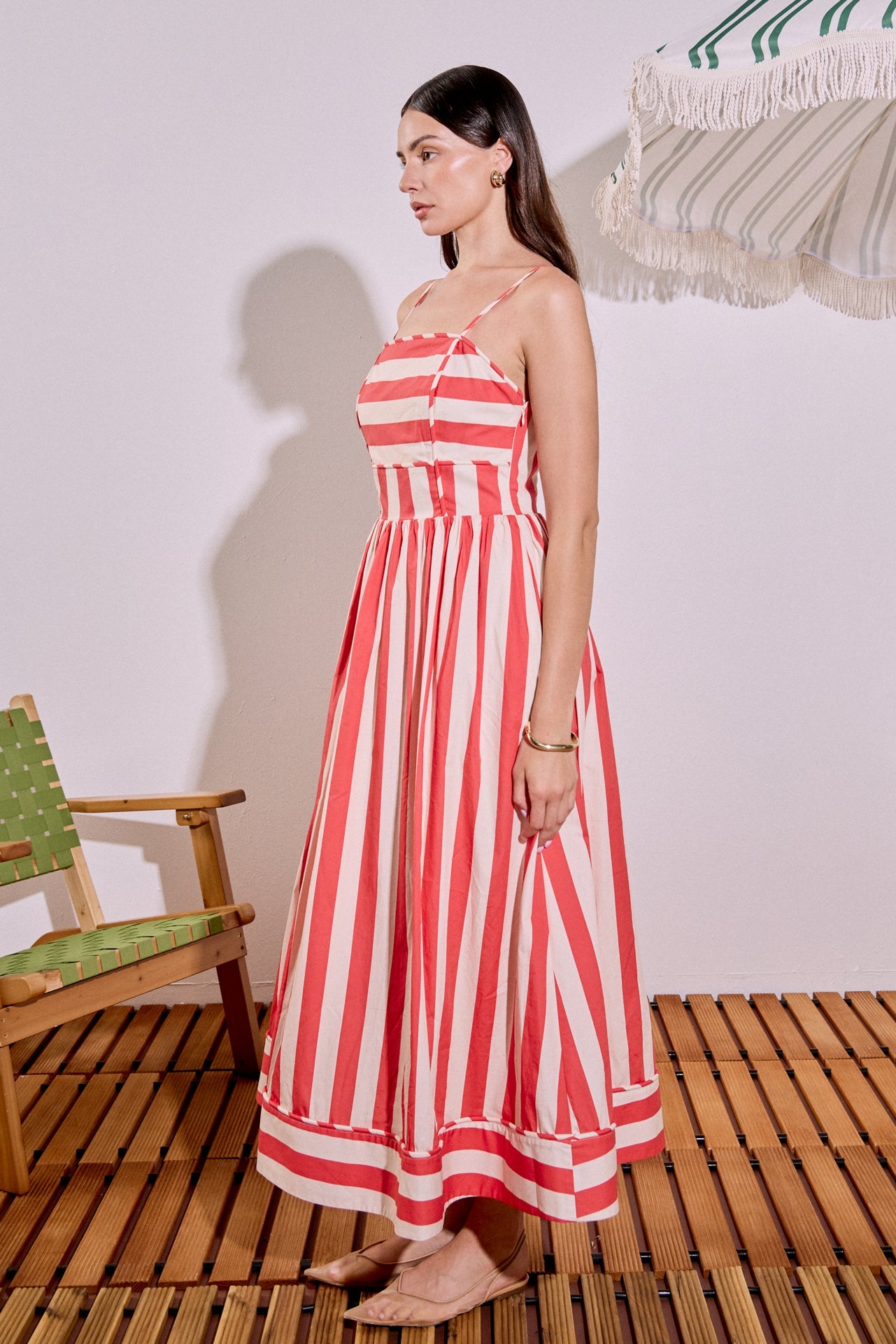 ENGLISH FACTORY - Bold Stripe Midi Dress - DRESSES available at Objectrare