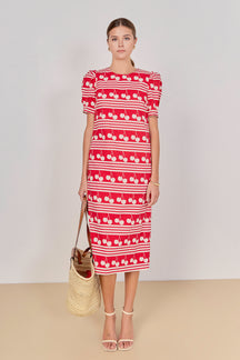 ENGLISH FACTORY - Cherry Printed Midi Dress - DRESSES available at Objectrare