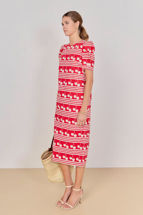 ENGLISH FACTORY - Cherry Printed Midi Dress - DRESSES available at Objectrare