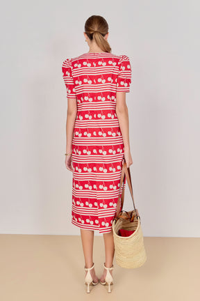 ENGLISH FACTORY - Cherry Printed Midi Dress - DRESSES available at Objectrare