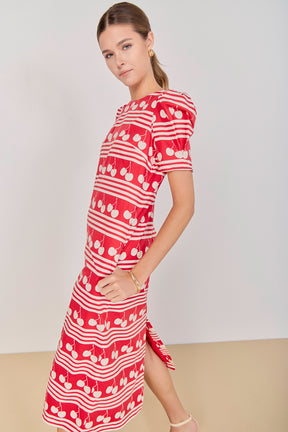 ENGLISH FACTORY - Cherry Printed Midi Dress - DRESSES available at Objectrare