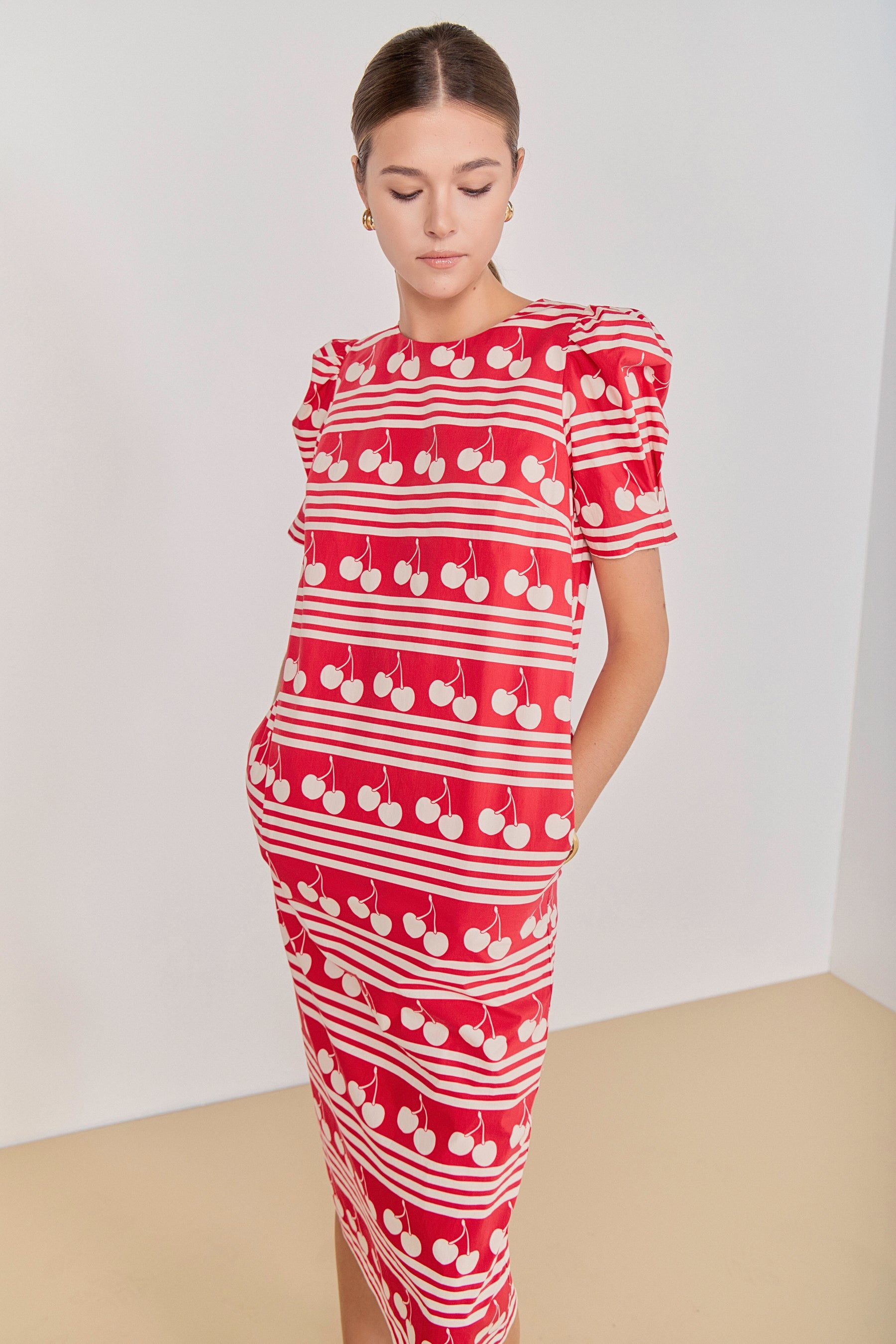 English Factory Women's Cherry Printed Midi Dress