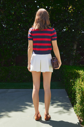 Rugby Stripe Cropped Polo