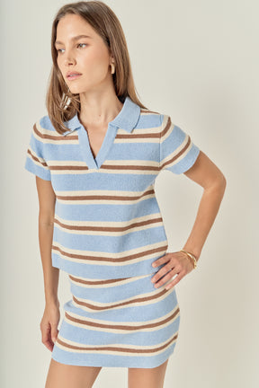 ENGLISH FACTORY - Stripe Knit Mini Skirt - SKIRTS available at Objectrare