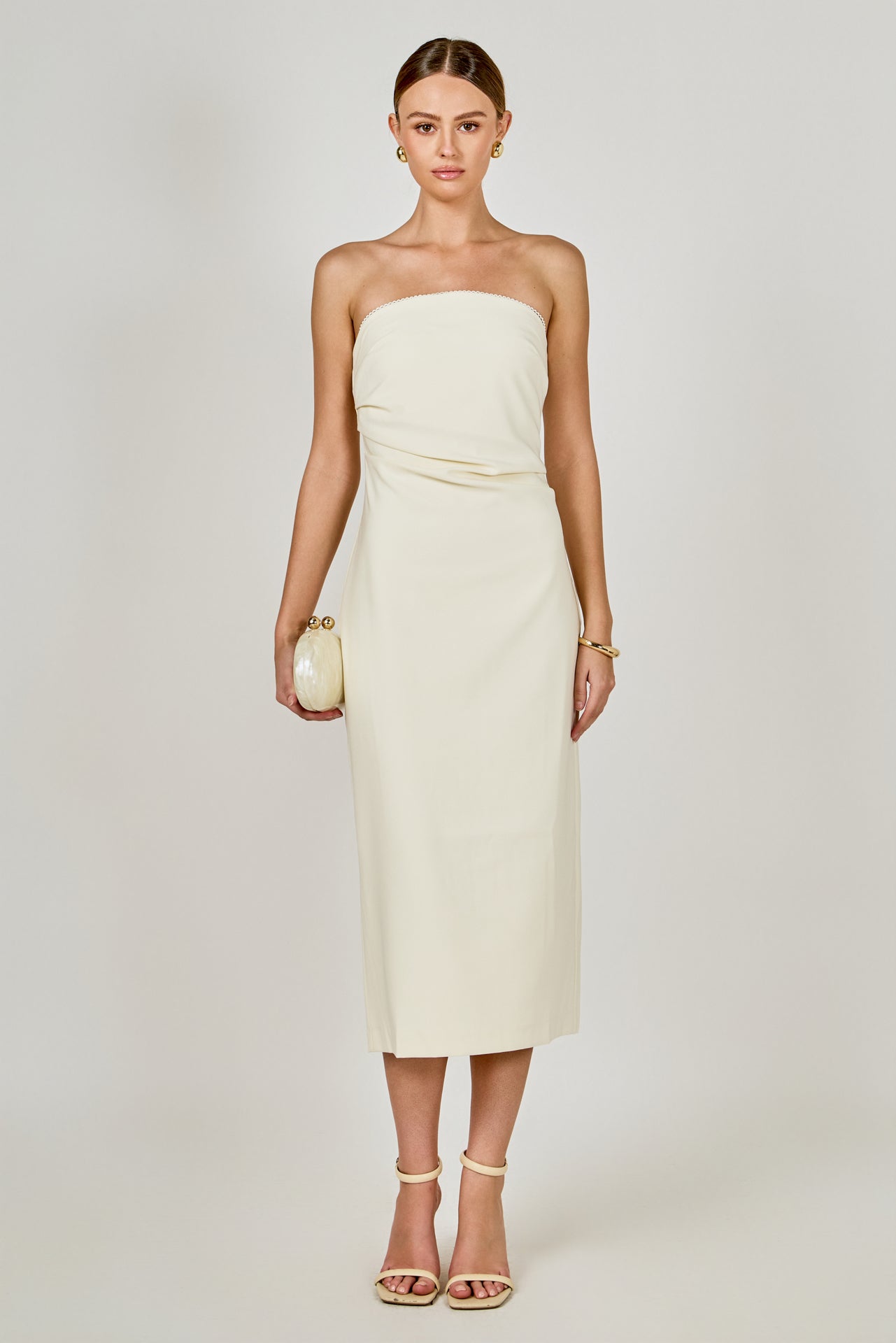ENDLESS ROSE - Mina Strapless Midi Dress - DRESSES available at Objectrare