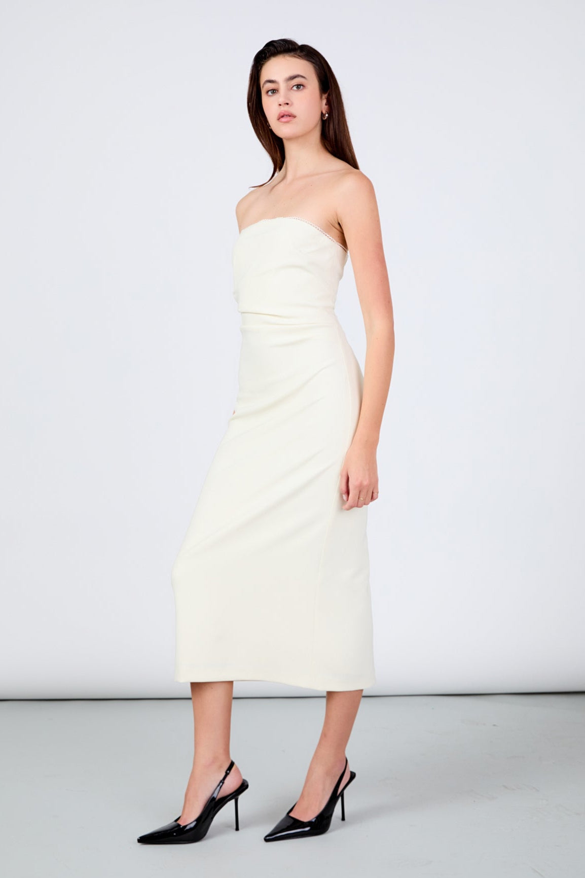 ENDLESS ROSE - Mina Strapless Midi Dress - DRESSES available at Objectrare