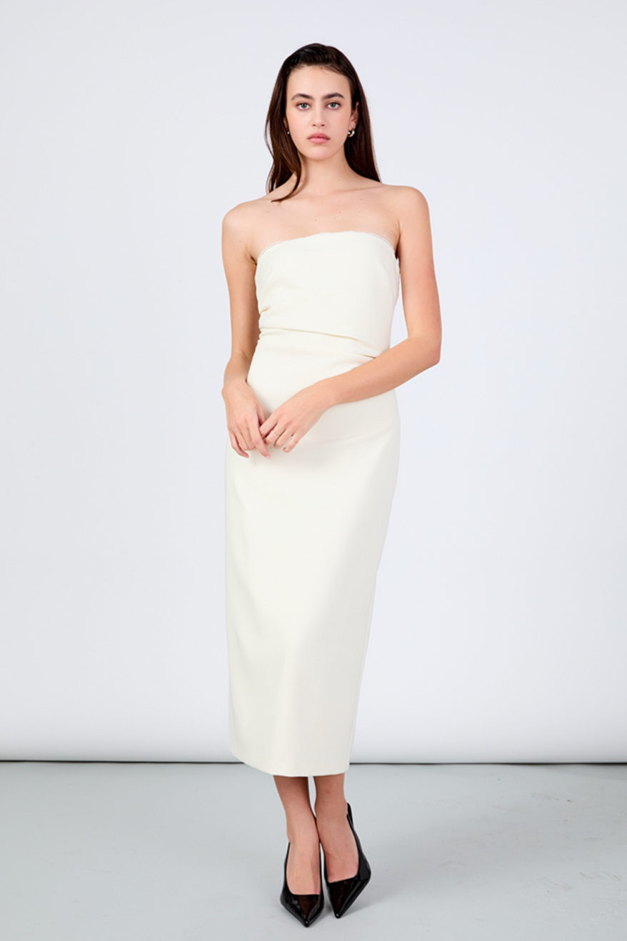 ENDLESS ROSE - Mina Strapless Midi Dress - DRESSES available at Objectrare