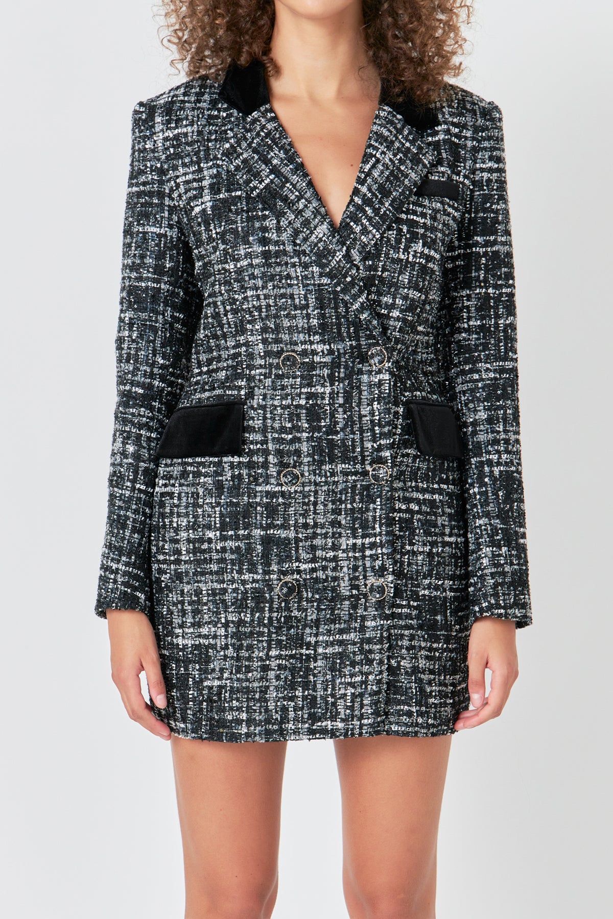 ENDLESS ROSE - Tweed Blazer Dress - DRESSES available at Objectrare
