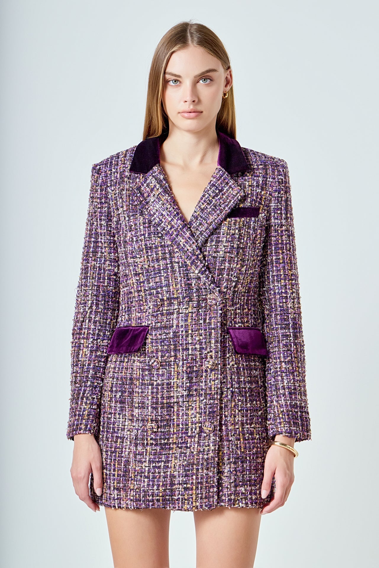ENDLESS ROSE - Tweed Blazer Dress - DRESSES available at Objectrare