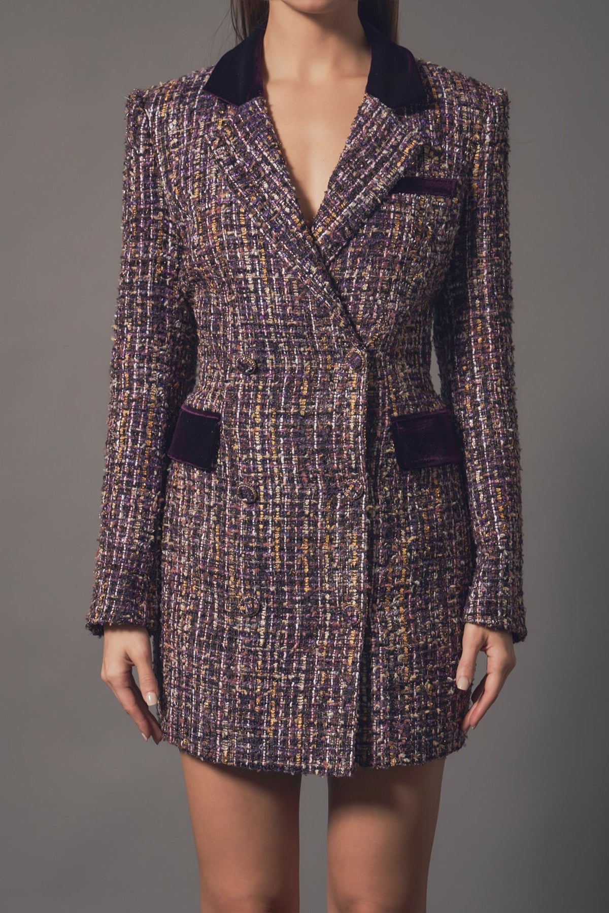 ENDLESS ROSE - Tweed Blazer Dress - DRESSES available at Objectrare
