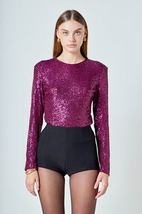 ENDLESS ROSE - Sequins Bodysuit - TOPS available at Objectrare