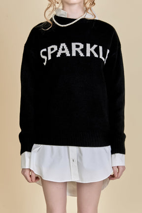 ENGLISH FACTORY - English Factory - Sparkle Lettering Sweater - SWEATERS & KNITS available at Objectrare