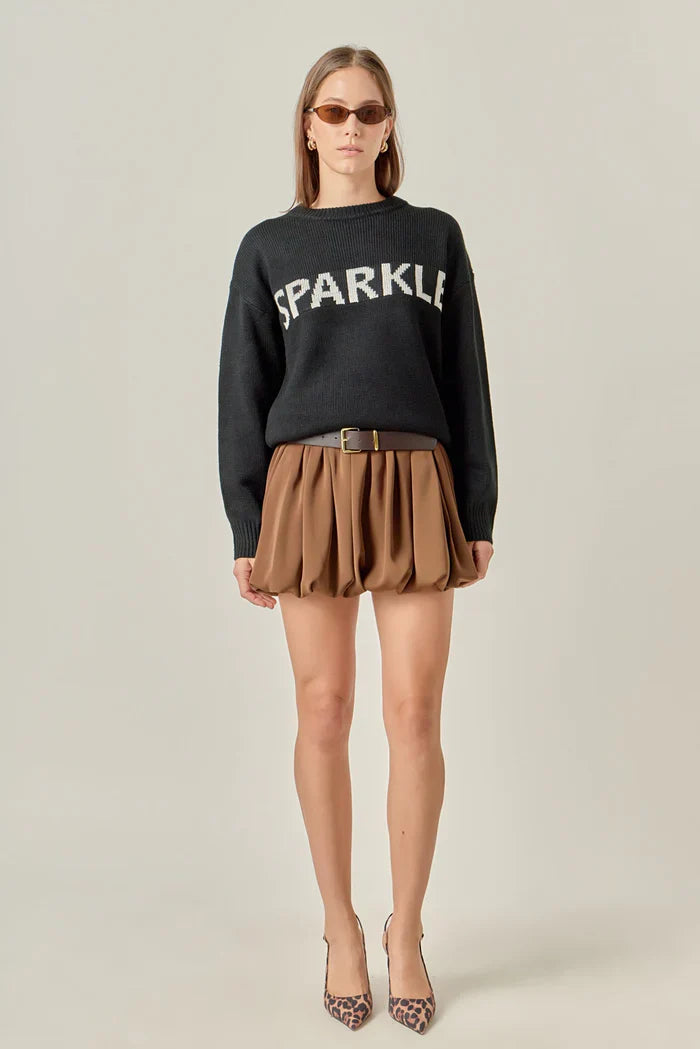 ENGLISH FACTORY - Sparkle Lettering Sweater - SWEATERS & KNITS available at Objectrare