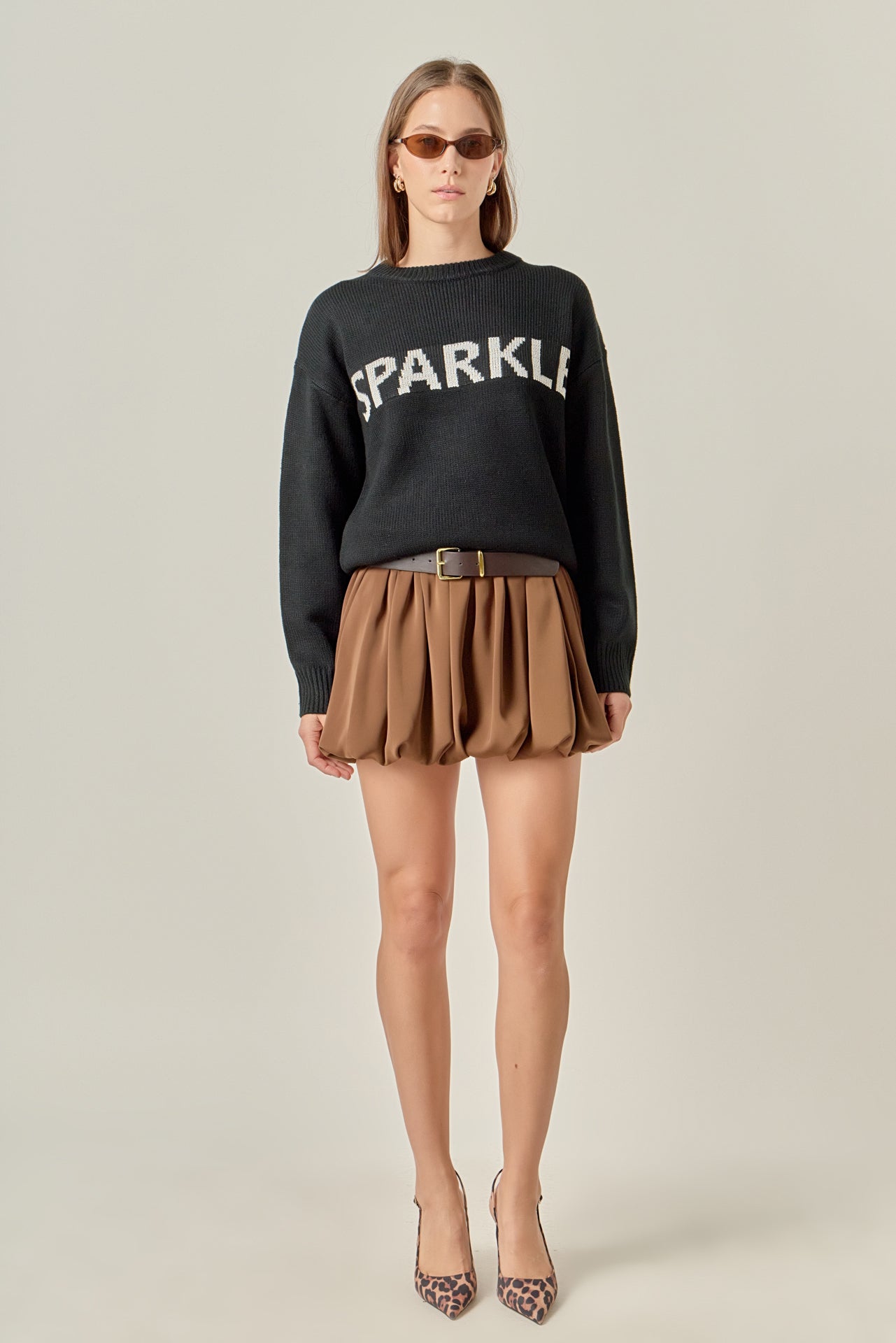 ENGLISH FACTORY - Sparkle Lettering Sweater - SWEATERS & KNITS available at Objectrare