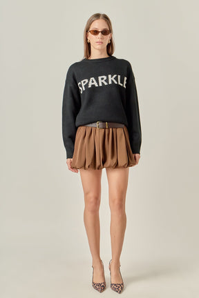 ENGLISH FACTORY - Sparkle Lettering Sweater - SWEATERS & KNITS available at Objectrare