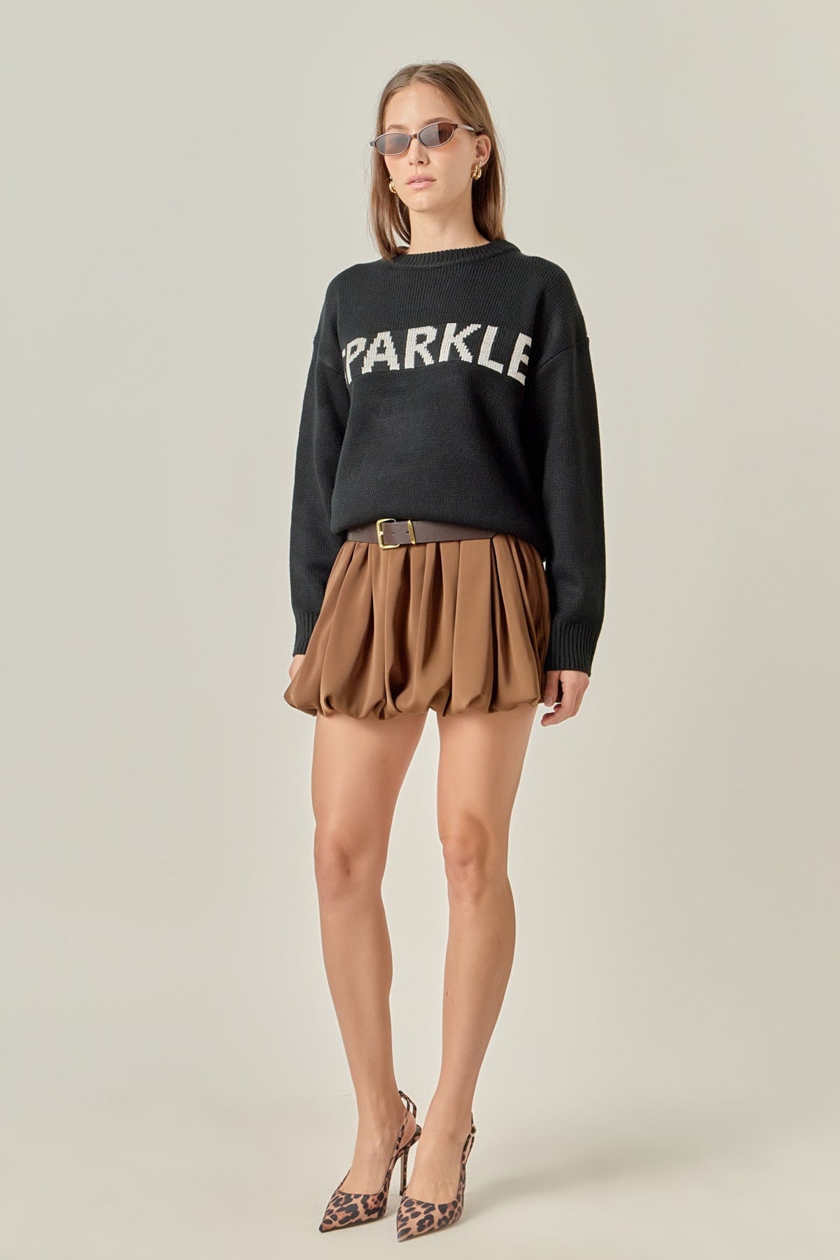 ENGLISH FACTORY - Sparkle Lettering Sweater - SWEATERS & KNITS available at Objectrare
