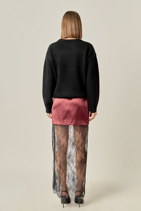 ENGLISH FACTORY - Sparkle Lettering Sweater - SWEATERS & KNITS available at Objectrare