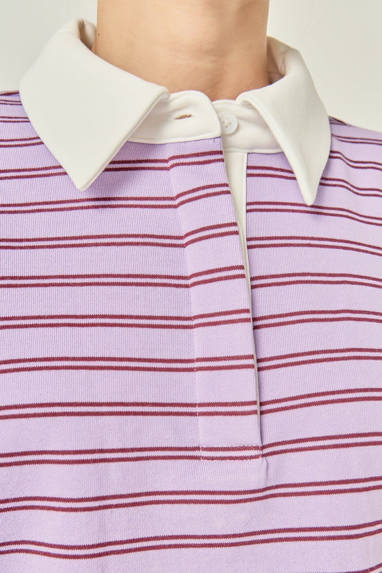 ENGLISH FACTORY - Striped Polo Knit Top - TOPS available at Objectrare