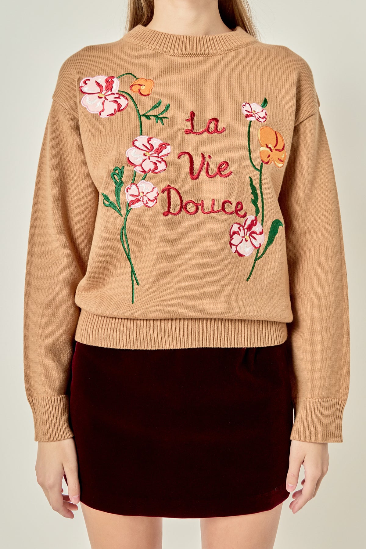 ENGLISH FACTORY - Flower Embroidery Sweater - SWEATERS & KNITS available at Objectrare