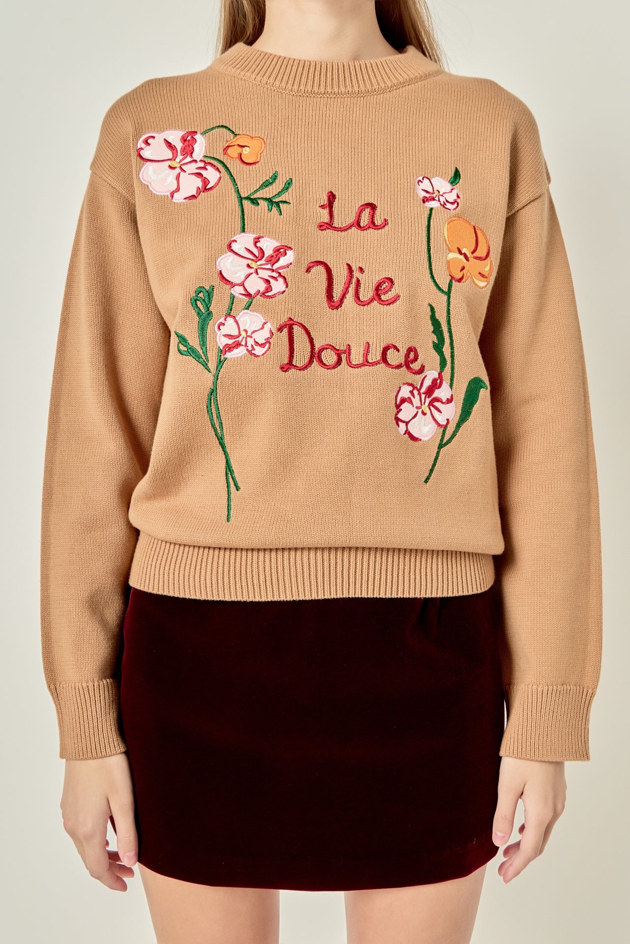 ENGLISH FACTORY - Flower Embroidery Sweater - SWEATERS & KNITS available at Objectrare