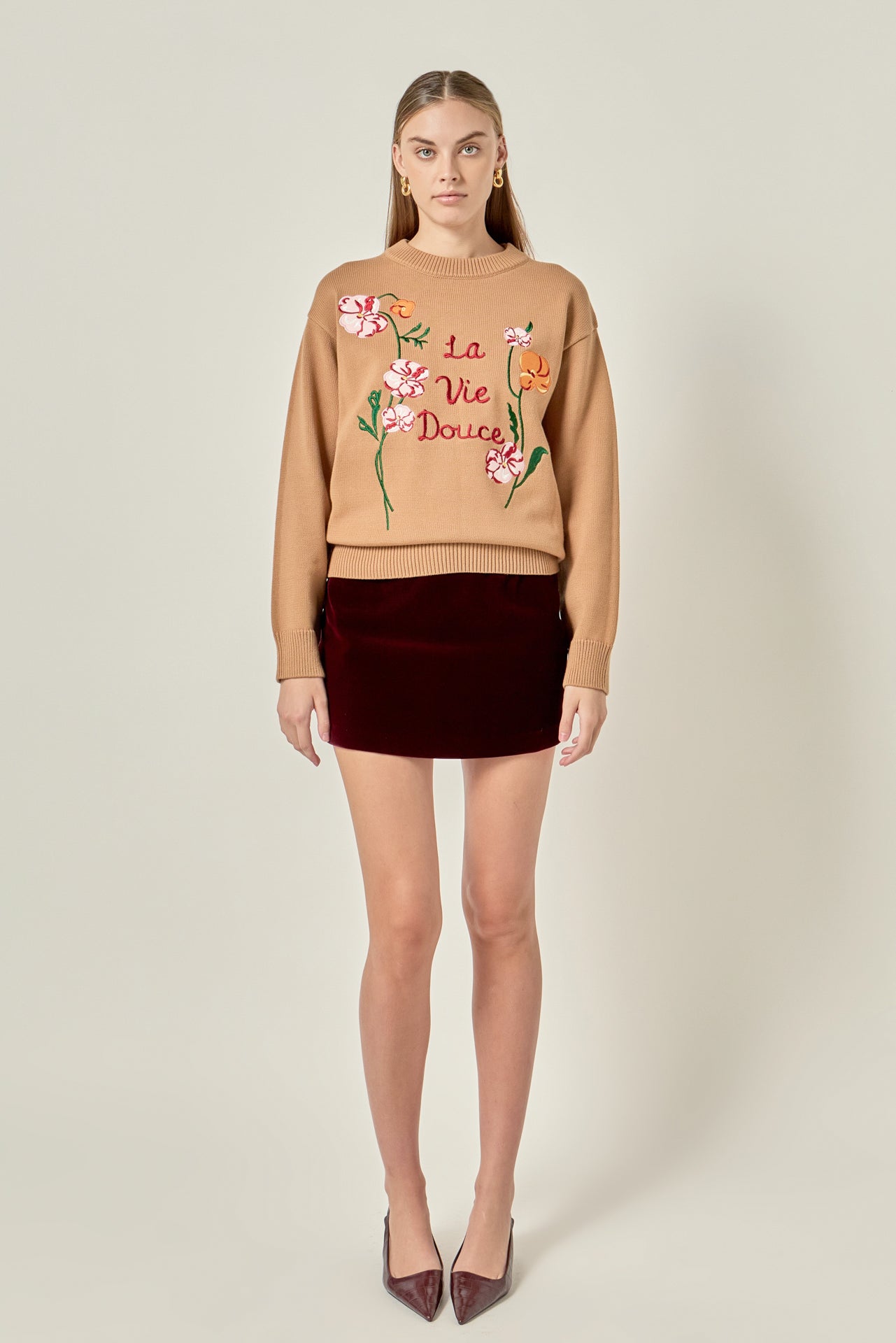 ENGLISH FACTORY - Flower Embroidery Sweater - SWEATERS & KNITS available at Objectrare