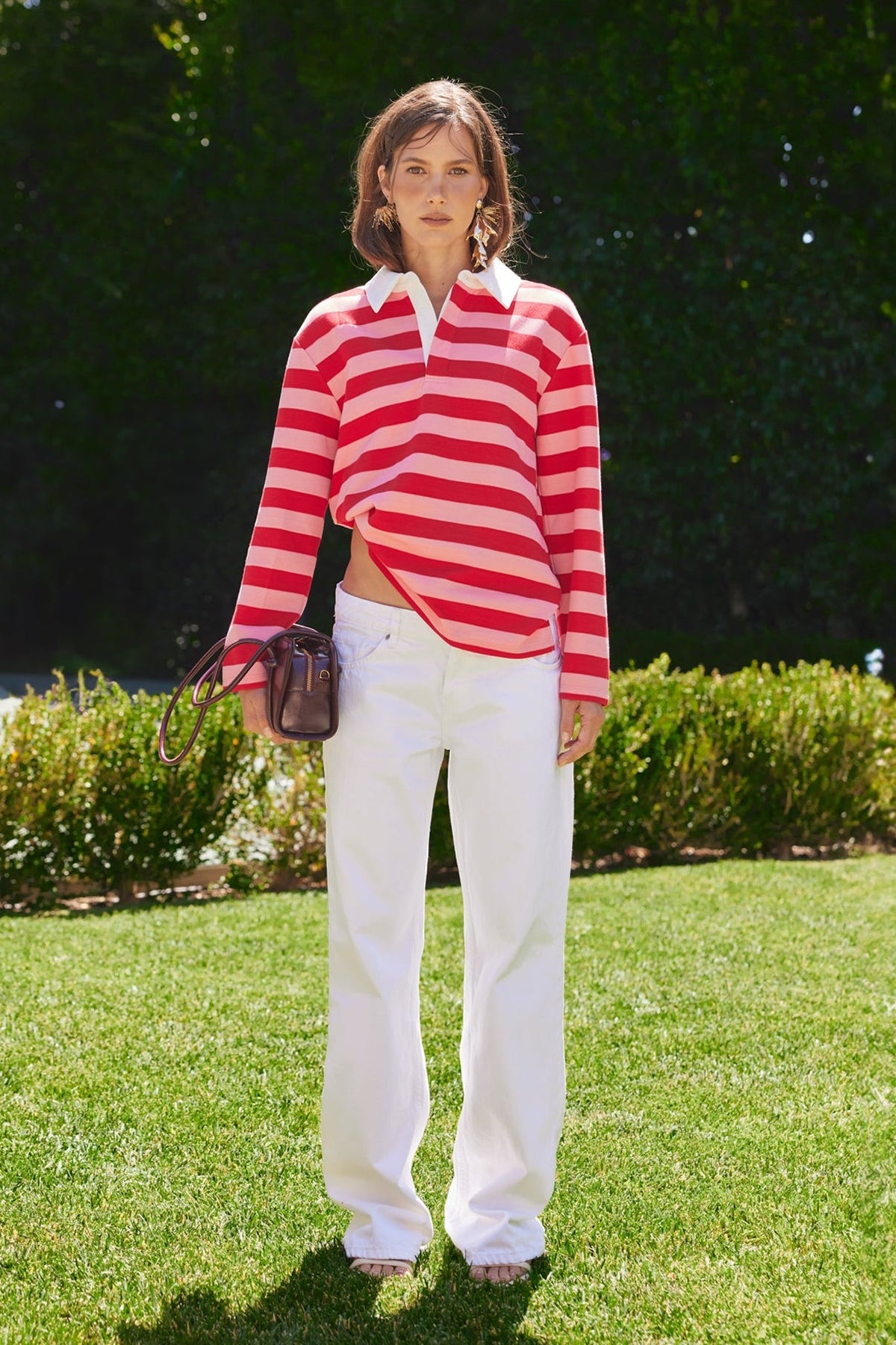 Striped Rugby Polo Top
