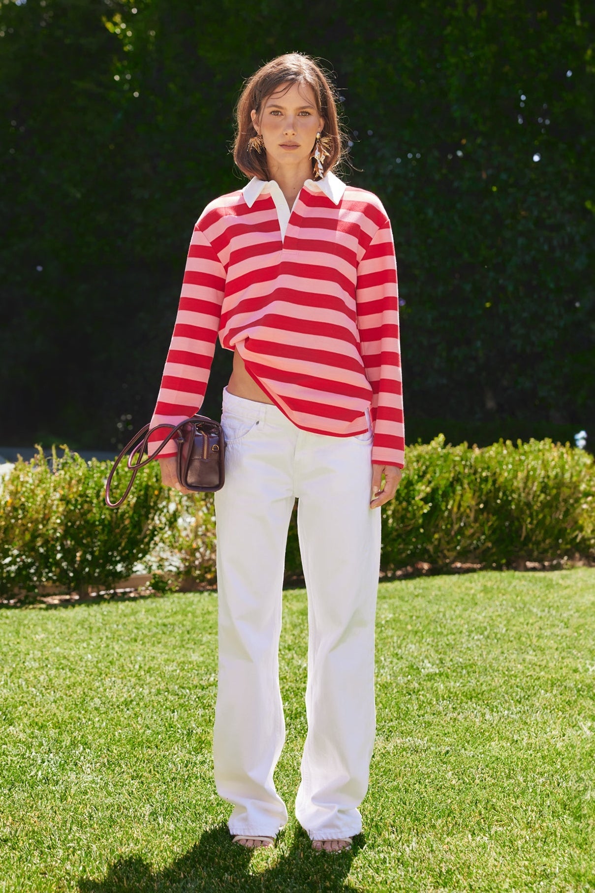 Striped Rugby Polo Top