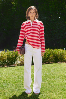 Striped Rugby Polo Top