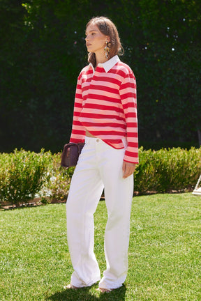 Striped Rugby Polo Top